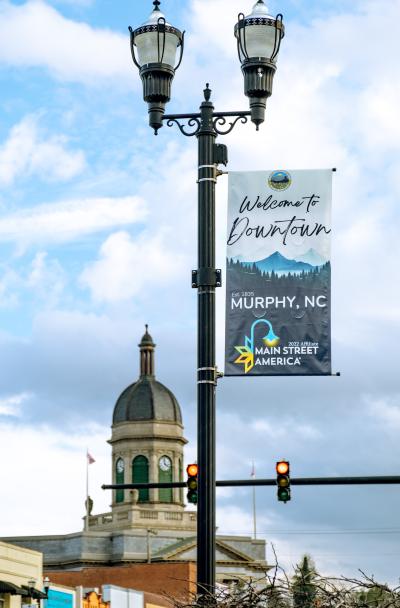 Photo of Downtown Murphy NC banner