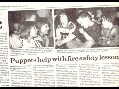 Puppets help with Fire Sfety Lesson