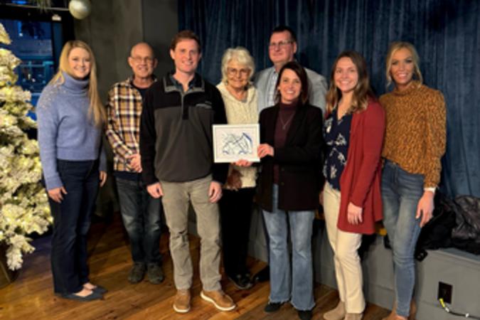 Laura with town staff and council members